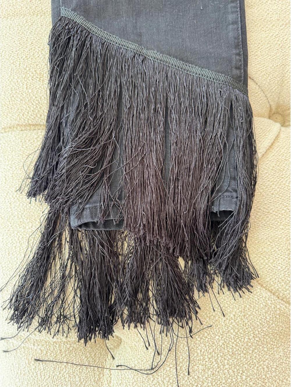 Eloquii Black Fringe Cuff Jeans - Size 20 - Picture 2 of 5
